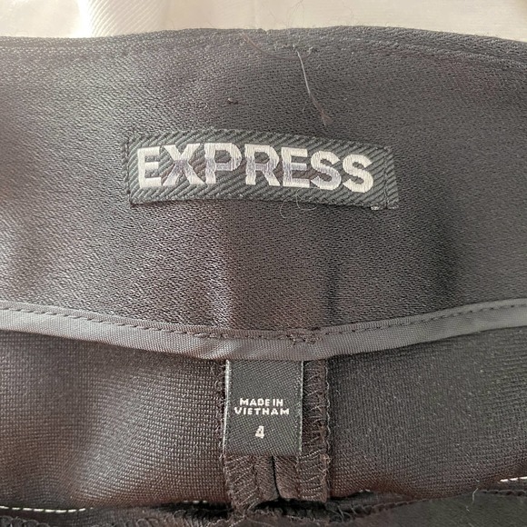 Express Color Block Side Zip Satin Trim Shorts - Picture 6 of 7